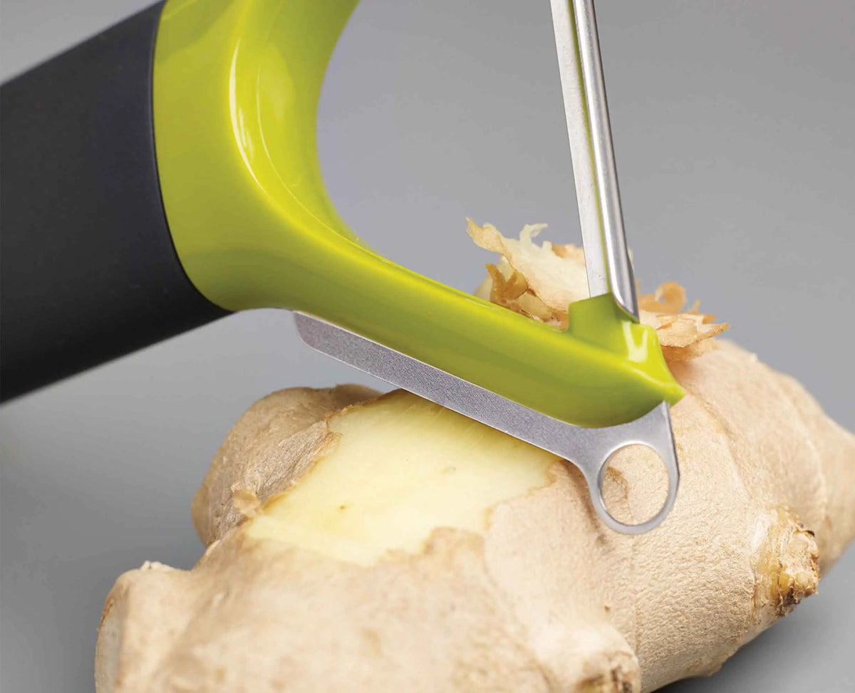 Detail of the potato eye remover on the tip of the Multi-Peel peeler