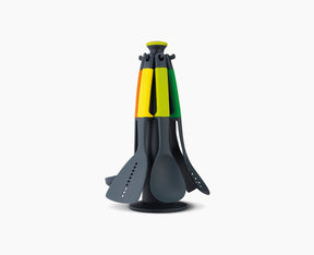 Joseph Joseph Elevate Carousel six-piece utensil set in multicolour on its rotating stand