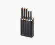 Joseph Joseph Elevate SlimBlock five-piece knife set in multicolour, knives seated in the block