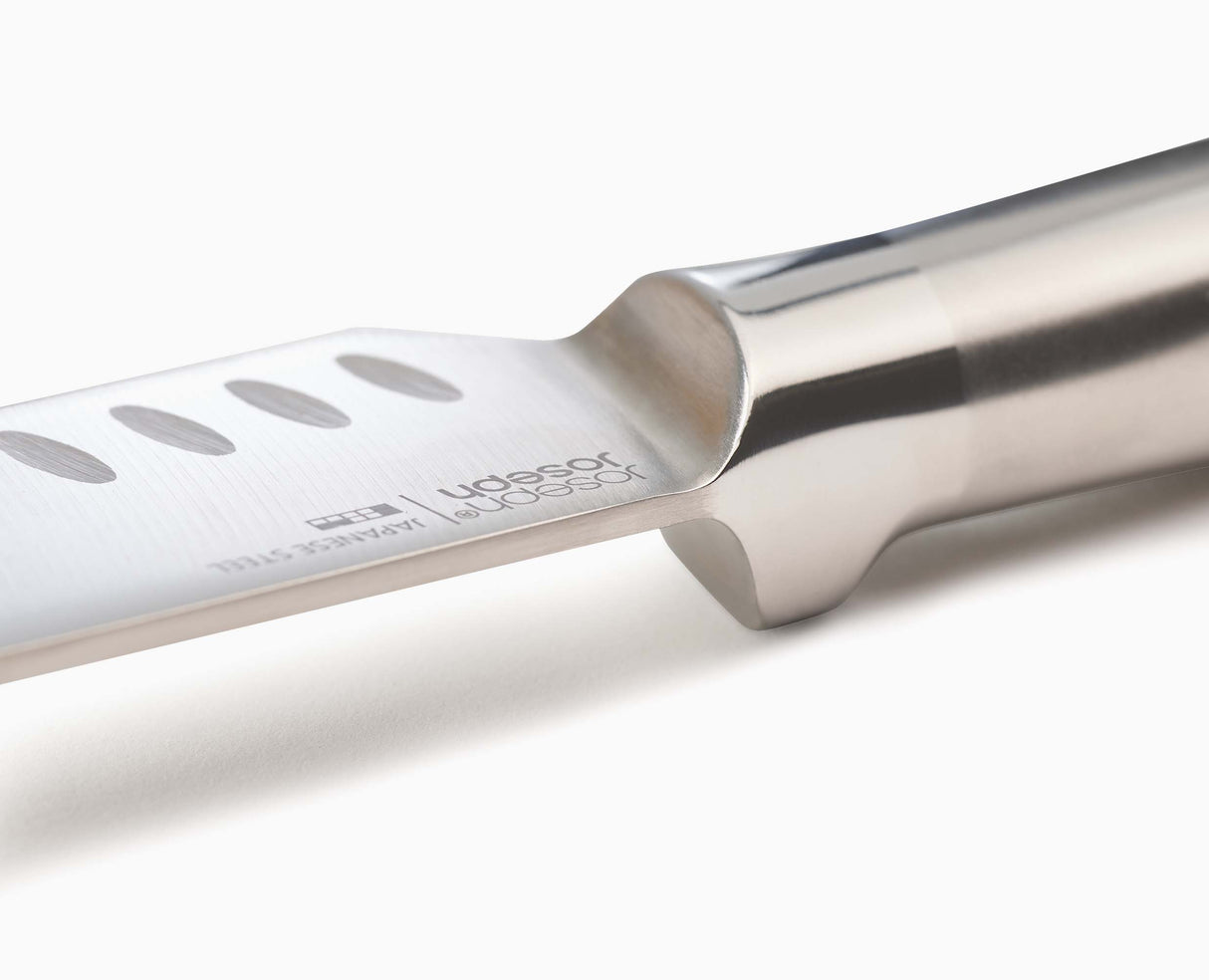 The Elevate bamboo knife set styled on a kitchen worktop