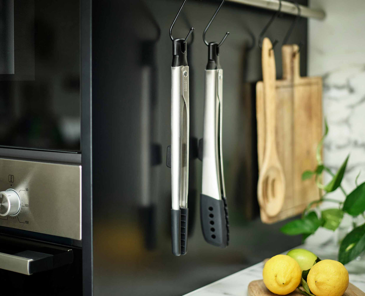 Joseph Joseph Elevate Fusion tongs resting on a counter with tips lifted, Homelux Kenya