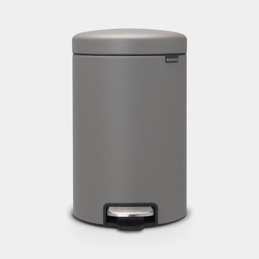 Brabantia NewIcon Pedal Bin 12L Mineral Concrete Grey — Homelux Kenya