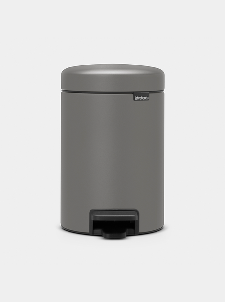 Brabantia NewIcon Pedal Bin 3L Mineral Concrete Grey — Homelux Kenya