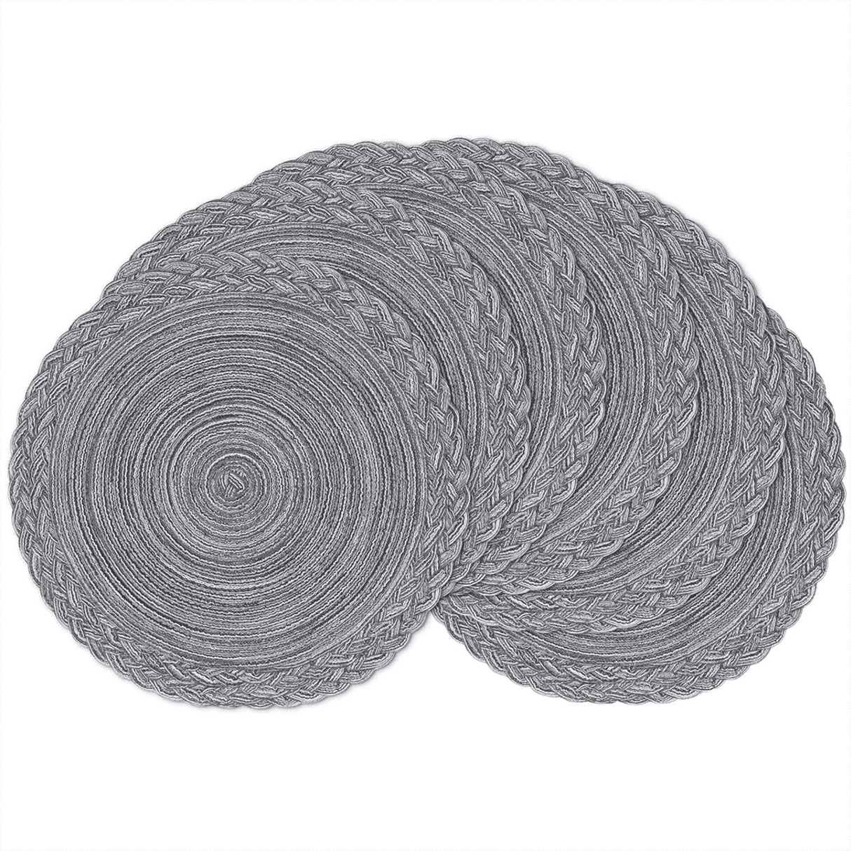 38cm Round Placemats Set of 6 Cotton Woven Heat Resistant Washable Table Mat for Kitchen Dining Room
