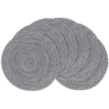 38cm Round Placemats Set of 6 Cotton Woven Heat Resistant Washable Table Mat for Kitchen Dining Room