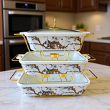 Ceramic Food Warmer Serving Bowl with Lid – Heat Retaining Hot Food Warmer Dish for Stew Rice Vegetables Oven Microwave Safe Ceramic Serving Bowl Set