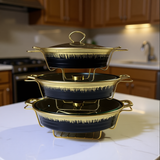 Ceramic Food Warmer Serving Bowl with Lid – Heat Retaining Hot Food Warmer Dish for Stew Rice Vegetables Oven Microwave Safe Ceramic Serving Bowl Set