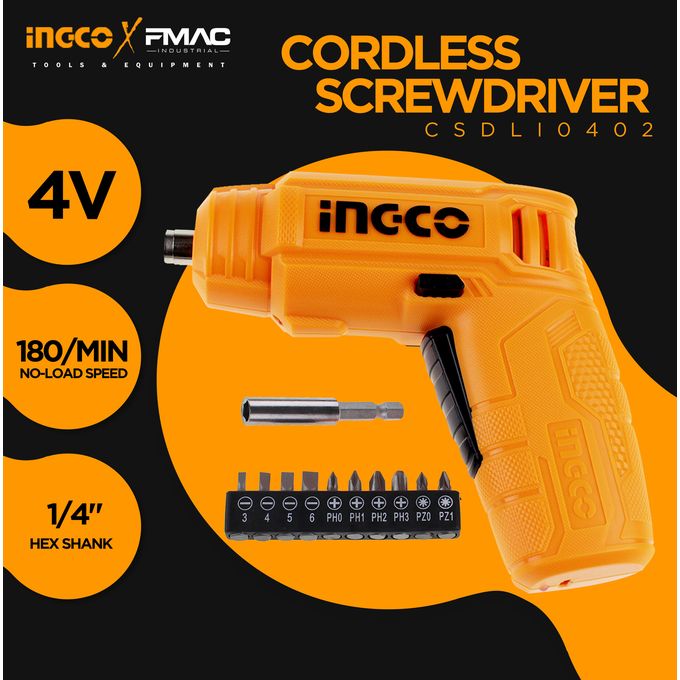 Ingco Cordless Screwdriver Ingco Screw Driver Set