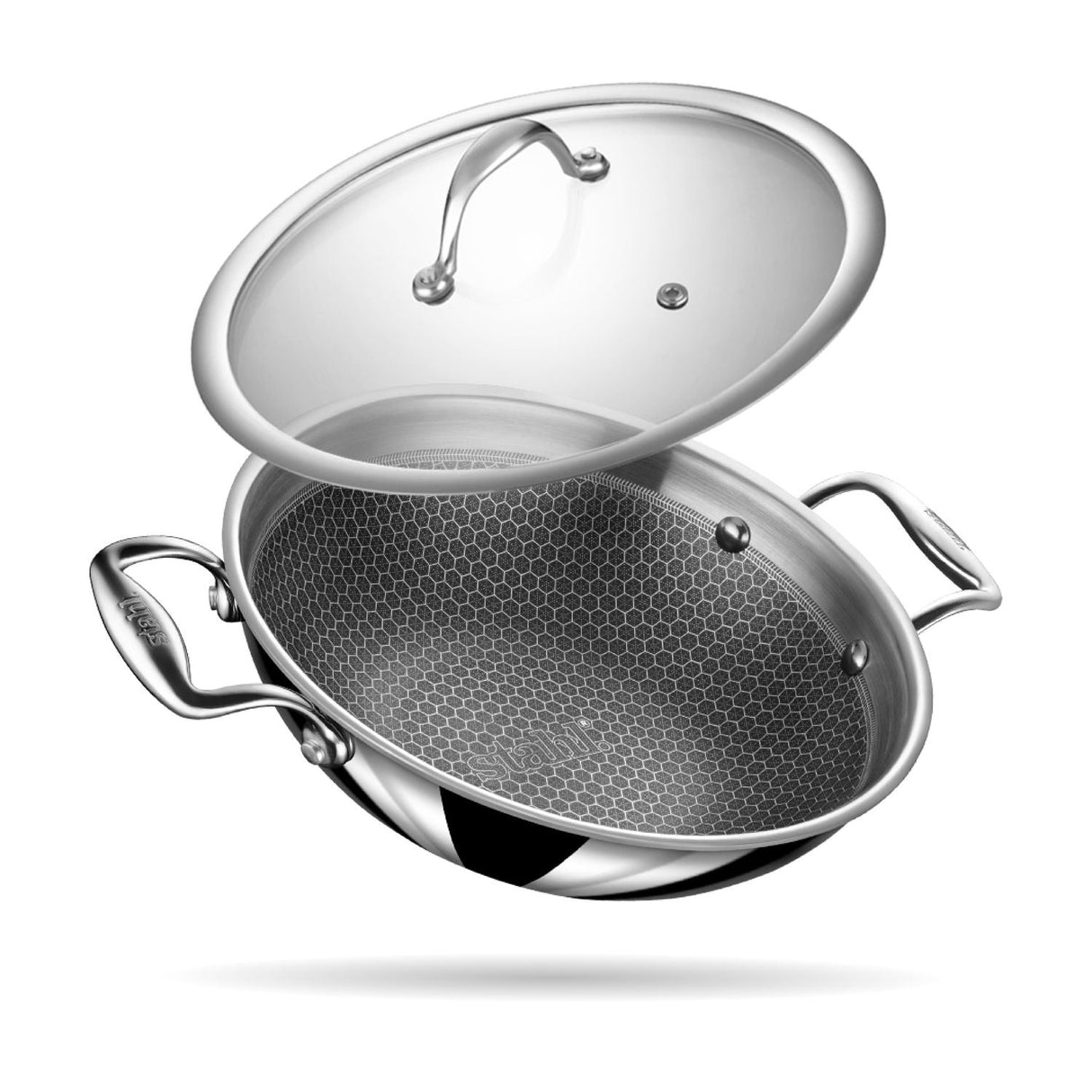 Stahl Triply Stainless Steel Wok-Style Deep Frying Pan | Artisan Hybrid Series