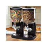 Breakfast Cereal Station: Double Cereal Dispenser and 7 Piece Acrylic Cereal Container Set