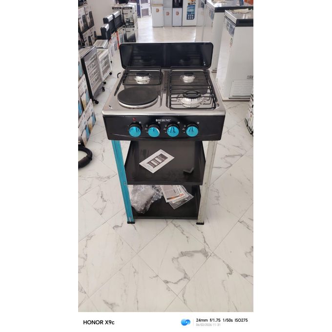 Rebune 3 Gas + 1 Electric Standing Cooker with Cabinet