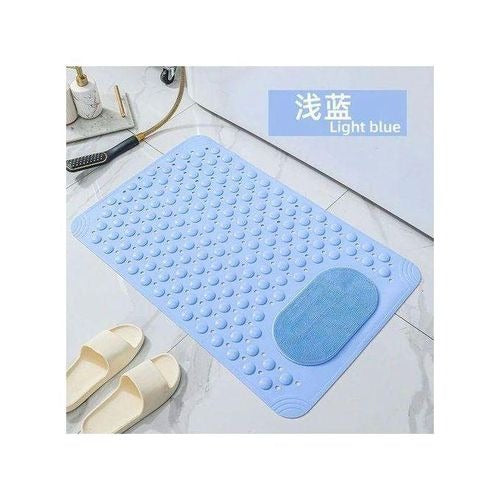 Bathroom Anti-Slip Mat with Lazy Scrubber. Non-Slip Rubber Bath Mat