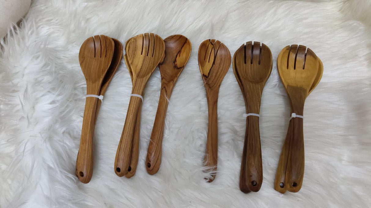 2-Piece Mahogany Wood Kitchen Utensil Set | Premium & Eco-Friendly