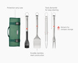The complete Joseph Joseph GrillOut 4-piece BBQ utensil set with case, ready for the grill.