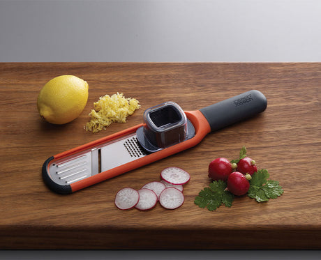 The grating face of the Handi-Grate with its stainless steel blade.