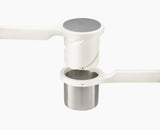 Joseph Joseph Helix potato ricer stainless steel chamber close up