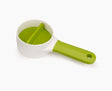 Joseph Joseph SpiroGo compact hand-held spiralizer in green.