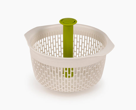 Joseph Joseph Spindola in-sink salad spinning colander in green and white, sold in Kenya by Homelux Kenya