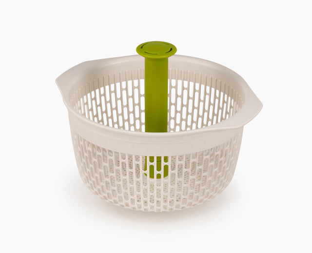 Joseph Joseph Spindola in-sink salad spinning colander in green and white, sold in Kenya by Homelux Kenya