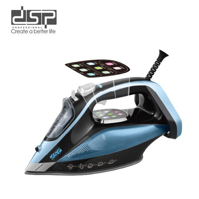 DSP 2400W Steam Iron with Ceramic Soleplate, LED Display & Auto Shut-Off – Heavy Duty Clothes Iron for Kenyan Homes