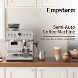 Empstorm® EM-21M Espresso Coffee Machine with Grinder | 20 Bar Semi-Automatic