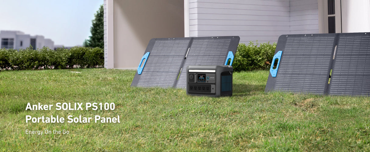 Anker 625 Solar Panel 100W charging a power station