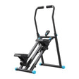 Compact 2448 stair climber stepper with blue grips, LCD display and quarter-fold frame