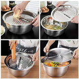 26cm 4PCS  Set 304 colander Stainless Steel Bowl with Lid