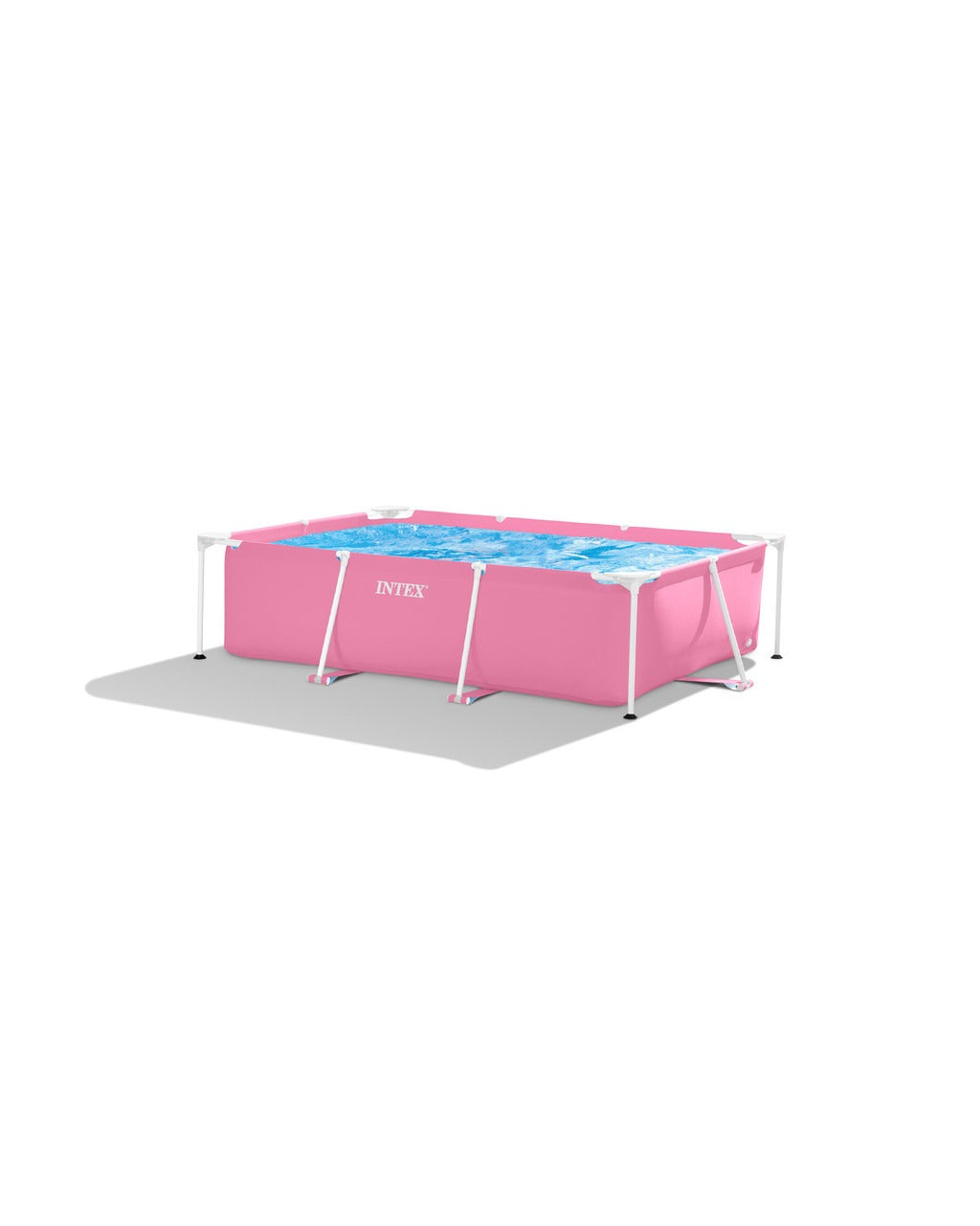 Intex Rectangular Metal Frame Above Ground Swimming Pool 213cm x 152cm x 58cm Pink