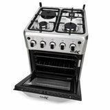 Gnix G500 S01 Standing Gas Cooker 50x50cm Silver Kenya | 3 Gas Burners, Electric Hotplate, Electric Oven with Grill, Auto Ignition