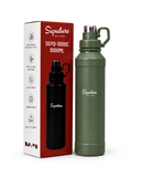 Signature 1L Stainless Steel Vacuum Flask SGYQ-1000P, Leak-Proof Insulated Bottle with Handle
