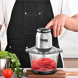 DSP Food Chopper with Meat Mincer 3L Glass Bowl 2 Speeds 6 Blade Set