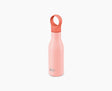 Joseph Joseph Loop vacuum-insulated water bottle in coral, standing upright with the cap on.