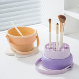 2 in 1 Silicone Makeup Brush Cleaning Bowl with Dryer on the other side