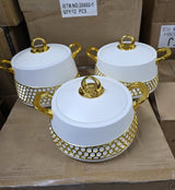 Elegant,Simple, Classic and luxury 3pcs Food Warmer HotPots