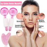 2pcs Ice Globes for Facials Massage Tool Set, Face Roller Cooling Glitter Massager Glitter ASMR for Face Neck, Skin Care Daily Beauty