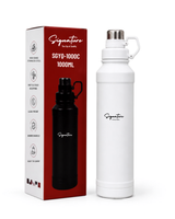 Signature 1L Stainless Steel Vacuum Flask SGYQ-1000P, Leak-Proof Insulated Bottle with Handle