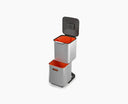 Joseph Joseph Totem Compact 40L kitchen bin and recycling dustbin in stainless steel, lid closed