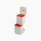 Joseph Joseph Totem Compact 40L waste and recycling bin in stone, lid closed.