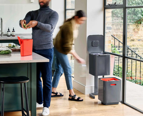 The 3 litre food waste caddy removed from the graphite Totem Compact