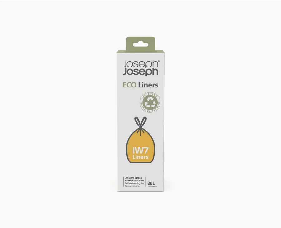 Joseph Joseph IW7 20L grey recycled bin liners, pack of 20.