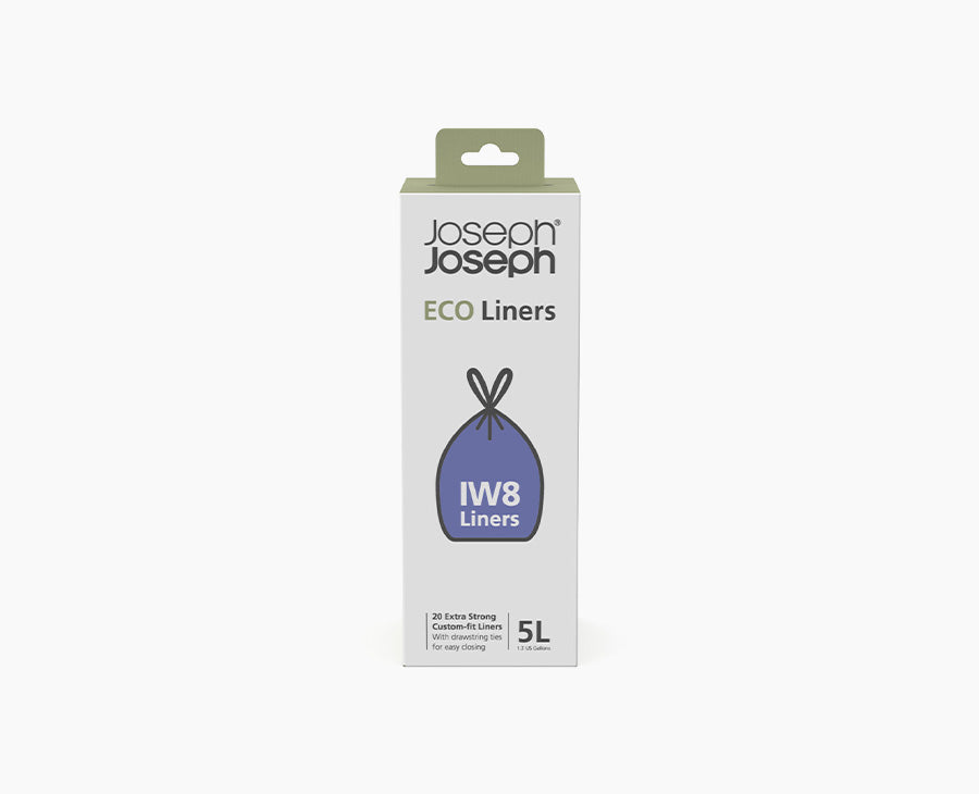 Joseph Joseph IW8 5L eco bin liners in grey, pack of 4 rolls (80 liners), sold in Kenya by Homelux Kenya