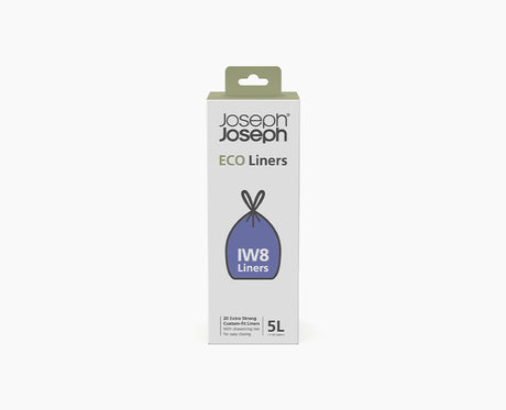 Joseph Joseph IW8 5L eco bin liners in grey, pack of 4 rolls (80 liners), sold in Kenya by Homelux Kenya