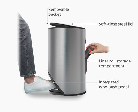 Joseph Joseph Arc 10L pedal bin liner storage pocket and removable bucket, Homelux Kenya