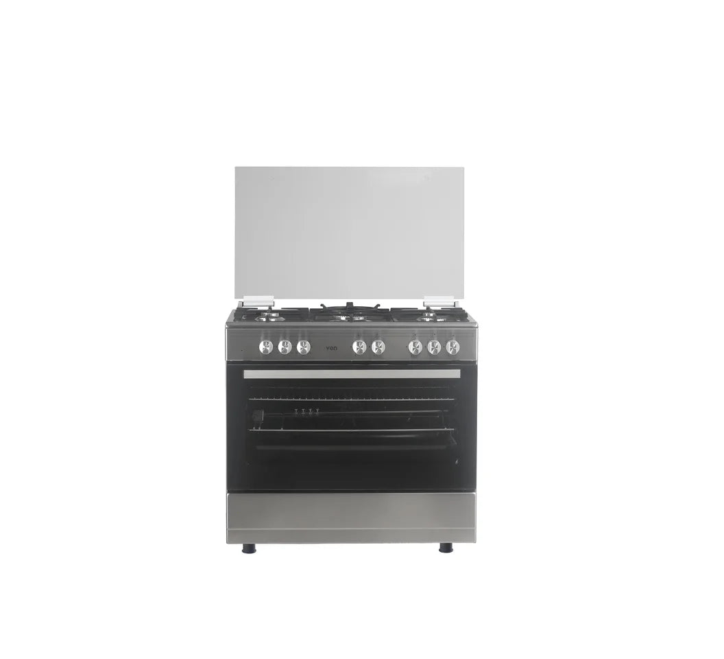 Von Cooker 5 Gas VCF965071FSX Cast Iron WOK Semi Inox