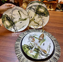 Ceramic Dinner Plates Set (6pcs)  Flower Design Round Plates