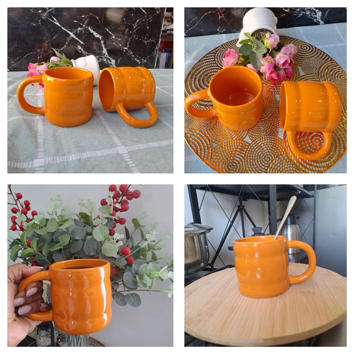 350 ml Mango Chubby Ceramic cups 6pcs Set