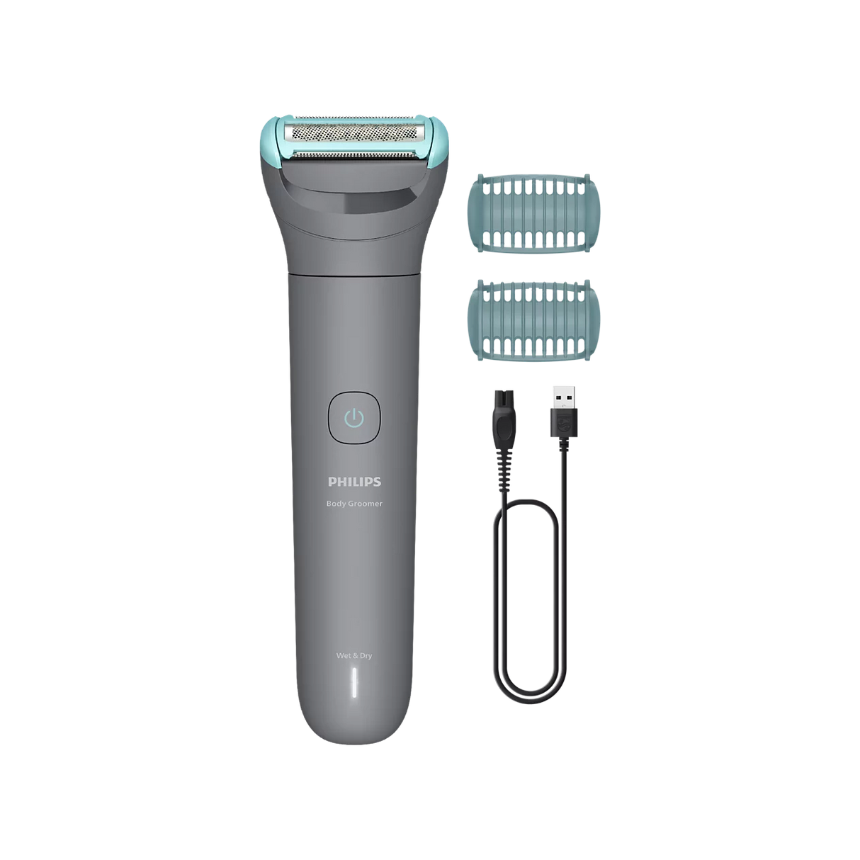 Philips 3000 Series Body Trimmer - Bidirectional Trimmer, Click-On 3mm Comb, 100% Showerproof, 40 Min Cordless Use