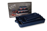 Danny Home Rectangular Ceramic Casserole Set 3pcs | Oven & Microwave Safe Bakeware