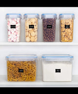 6pc Airtight Food Storage Container Set – 4 x 1.6L + 2 x 3.6L Stackable Pantry Containers with Chalkboard Labels Kenya
